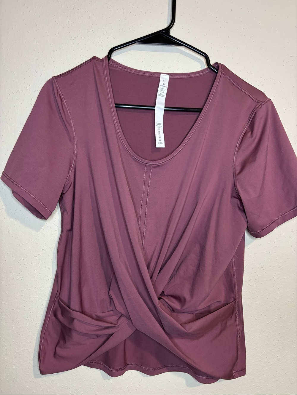 lululemon athletica Twist-Front Short Sleeve Top in Mauve